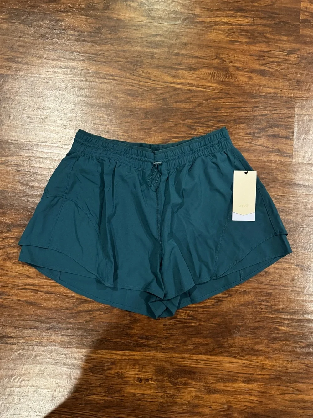 Avia Women's Teal Athletic Layered Running Shorts